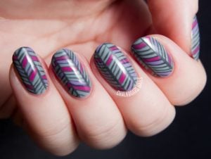 stripe nails winter