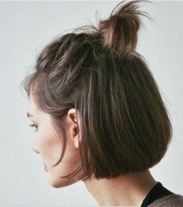 topknot in short hair