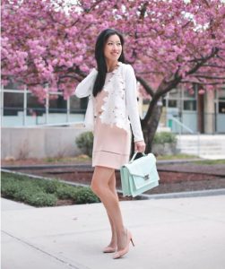 dress in pastel colours