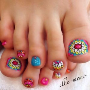 floral pedicure manicure