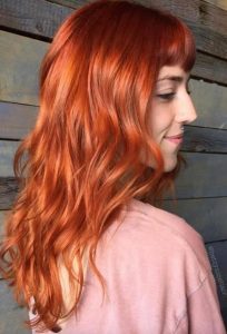 shiny copper hair