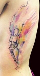 gunaikeio Watercolor tattoo pleura