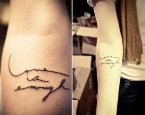 love is enough kalligrafiko tatouaz