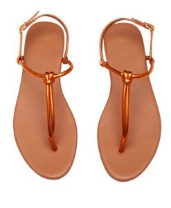 H&M sandalia portokali metalliko