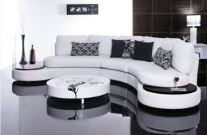 λευκός πενταθέσιος καναπές