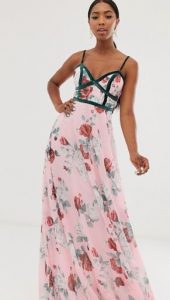 maxi φόρεμα γυναικείο με floral Μοτίβο