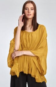 γυναικείο καλοκαιρινό πουκάμισο σε μουσταρδί χρώμα 