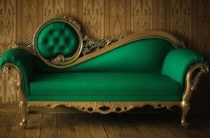 πράσινος εντυπωσιακός καναπές