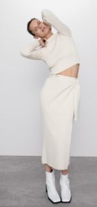 λευκή πλεκτή φούστα χειμώνας 2020