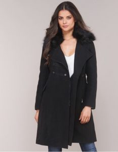 μαύρο παλτό με γούνα