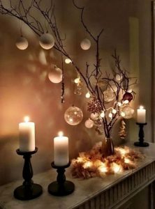 ιδέες διακόσμησης κεριά Χριστούγεννα