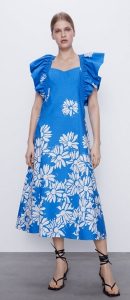 μπλε floral καλοκαιρινό φόρεμα