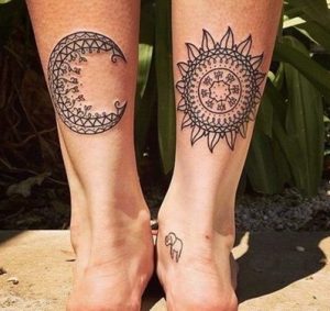τατουαζ ηλιος και φεγγαρι