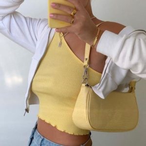 κίτρινη τσάντα ώμου