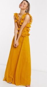 κίτρινο maxi φόρεμα