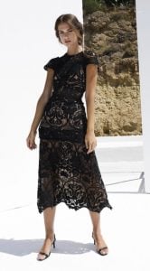μίντι μαύρο φόρεμα δαντέλα zini χειμώνας 2021