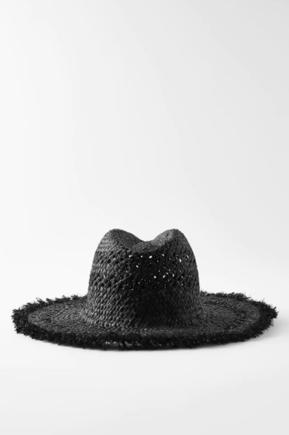 ψάθινο μαύρο καπέλο