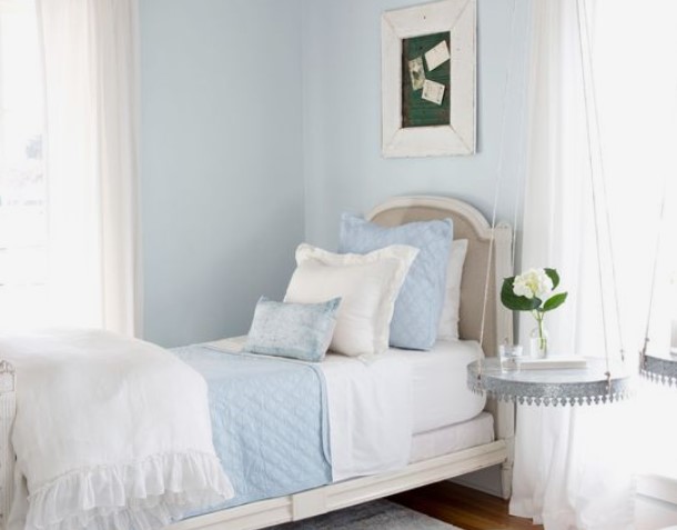 απαλό μπλε τοίχοι κρεβατοκάμαρα