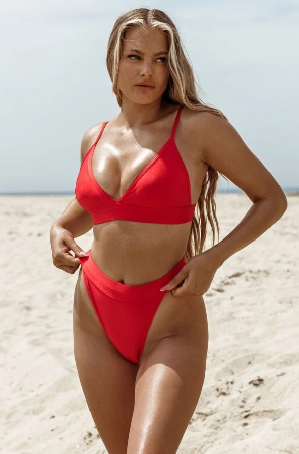 κόκκινο ψηλόμεσο bikini