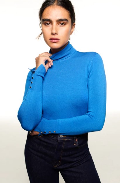 μπλε ζιβάγκο πουλόβερ ρούχα Zara xειμώνα 2021-2022