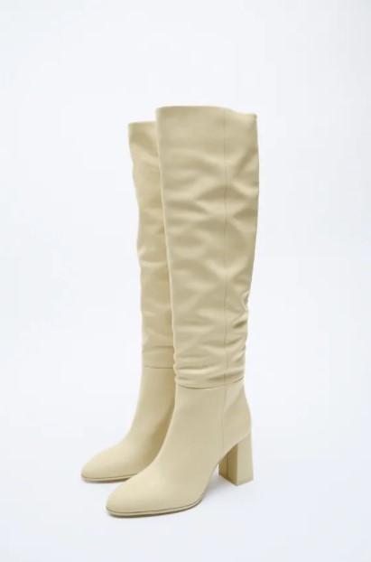 λευκή μπότα μπότες μποτάκια Zara χειμώνα 2022