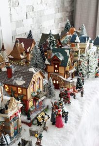 snow village Santa
