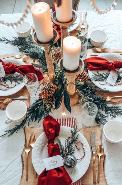 κεριά Χριστούγεννα τραπέζια