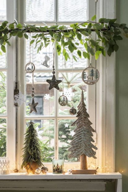 δεντράκια στολίδια παράθυρο διακοσμήσεις παράθυρα Χριστούγεννα