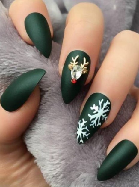 πράσινα ματ χριστουγεννιάτικα νύχια χριστουγεννιάτικα σχέδια γιορτινά νύχια