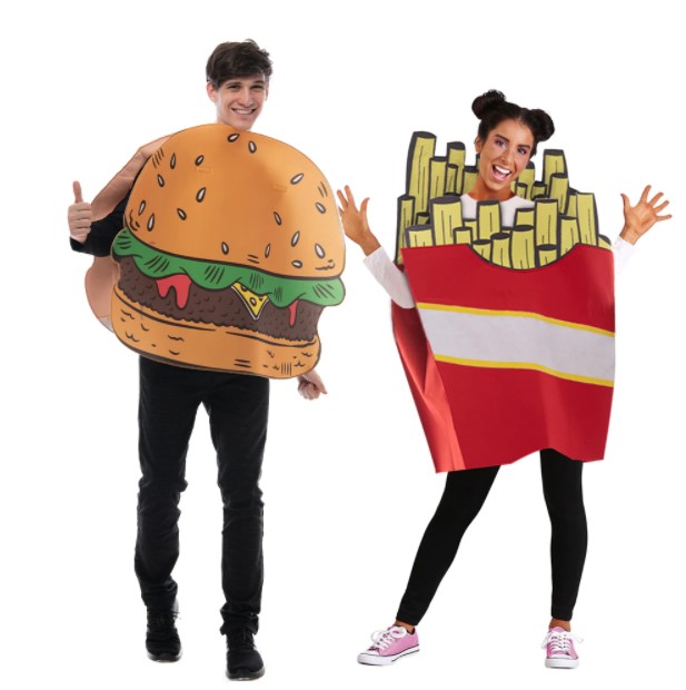 burger πατάτες ντυθείς Απόκριες φίλους