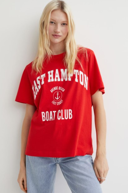 κόκκινο T-shirt καλοκαιρινά ρούχα H&M 2022