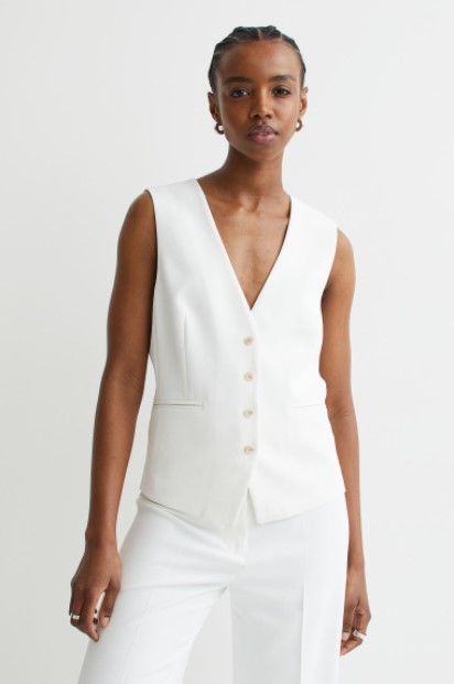 λευκό γιλέκο καλοκαιρινά ρούχα H&M 2022