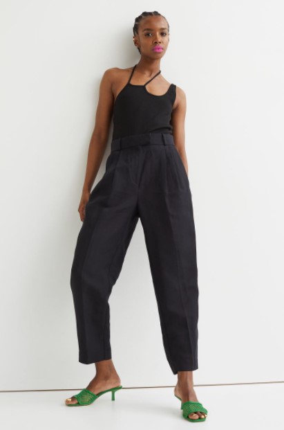μαύρο φαρδύ παντελόνι καλοκαιρινά ρούχα H&M 2022