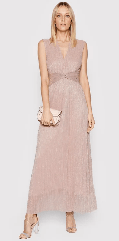 Ροζ αμάνικο φόρεμα με γκλίτερ