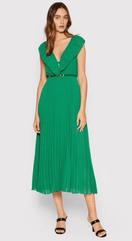 Πράσινο φόρεμα με βολάν