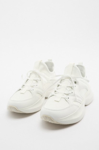 άσπρο sneaker παπούτσια Zara για το Φθινόπωρο 2022
