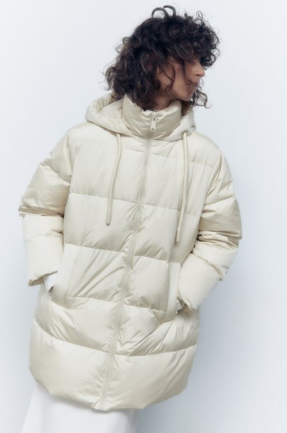 λευκό puffer ρούχα Zara Χειμώνα 2022-2023