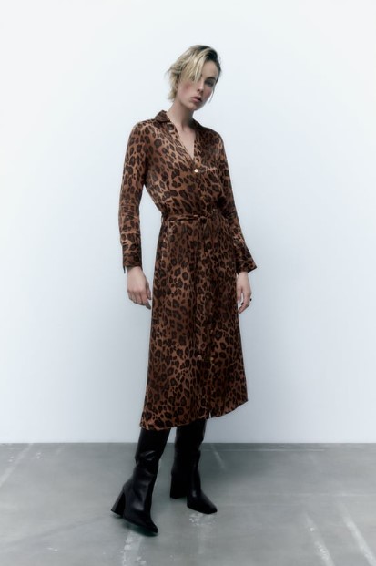 λεοπάρ φόρεμα ρούχα Zara Χειμώνα 2022-2023