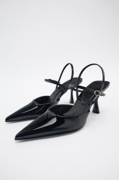 μαύρη λουστρίν γόβα παπούτσια Zara για το Φθινόπωρο 2022