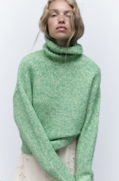 πράσινο πουλόβερ ρούχα Zara Χειμώνα 2022-2023
