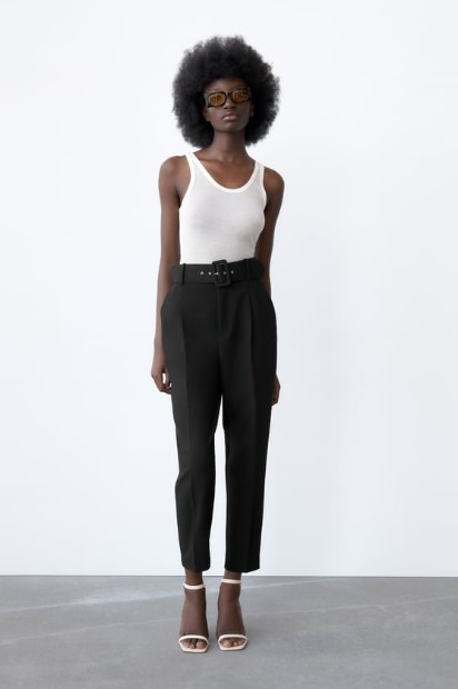 ψηλόμεσο μαύρο παντελόνι ρούχα Zara Χειμώνα 2022-2023