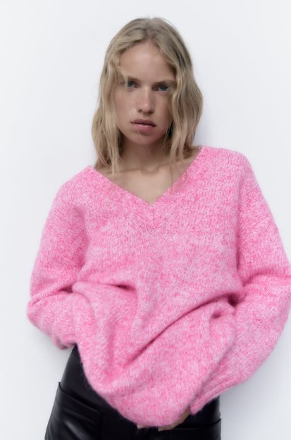 ροζ πουλόβερ