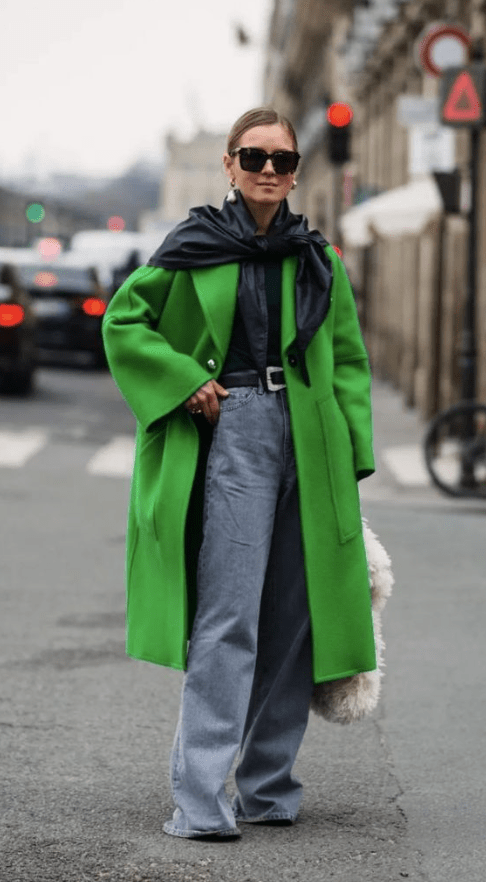 πράσινο παλτό τζιν παλτό χειμώνα 2023