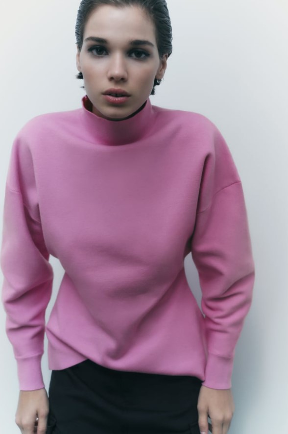 ροζ πουλόβερ Zara εκπτώσεις