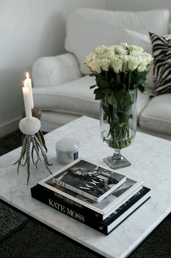 coffee table χειμώνα άσπρο και μαύρο χρώμα