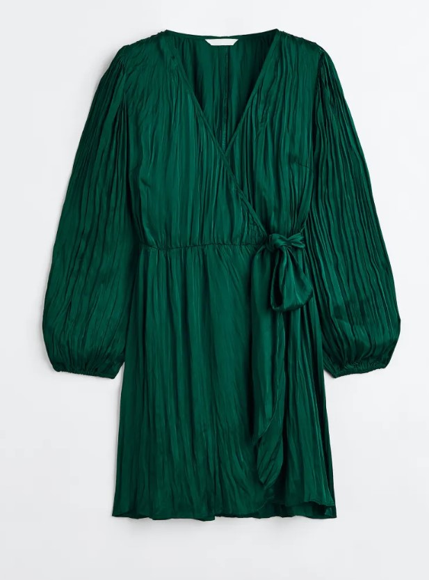 πράσινο φόρεμα κρουαζέ hm