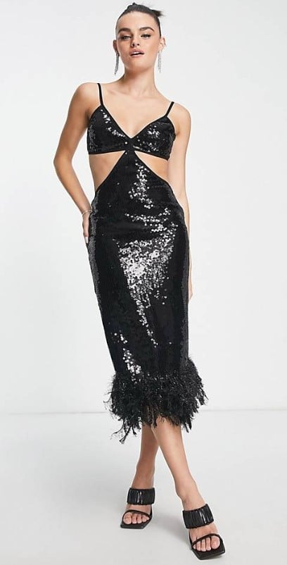 asos μαύρο φόρεμα