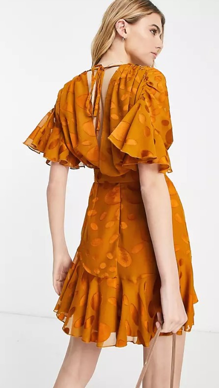 asos πορτοκαλί φόρεμα πλάτη