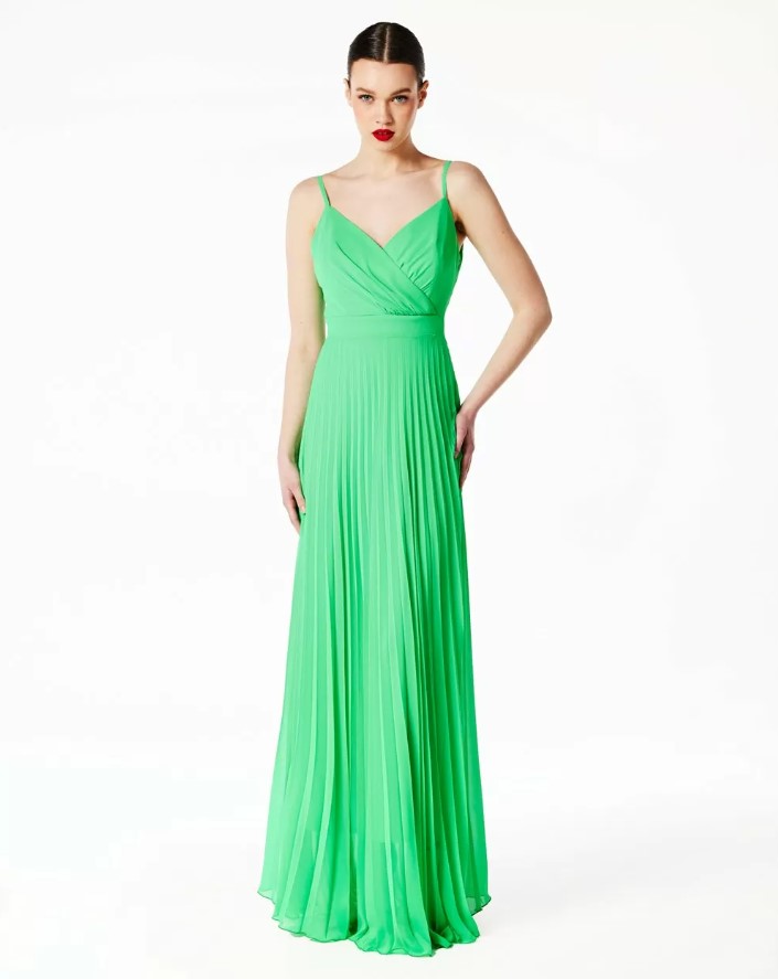 πράσινο φόρεμα πλισέ φορέματα Forel