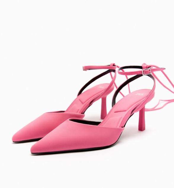 ροζ γόβα σχοινιά παπούτσια Zara ανοιξιάτικο γάμο
